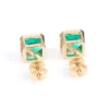 Green Rectangular Bezel Stud Earrings — product view 2