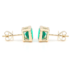 Green Rectangular Bezel Stud Earrings — product view 4