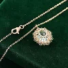 Light Blue Oval Halo Necklace — product view 5