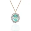 Light Blue Oval Halo Necklace — main product view