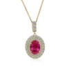 Oval Pink Stone Halo Pendant — product view 4