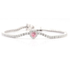 Pink Heart Center Tennis Bracelet — product view 2