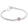 Pink Heart Center Tennis Bracelet — main product view