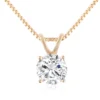 Round Clear Stone Solitaire Pendant — product view 2