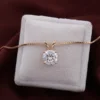 Round Clear Stone Solitaire Pendant — product view 3