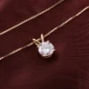 Round Clear Stone Solitaire Pendant — product view 4