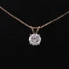 Round Clear Stone Solitaire Pendant — product view 5