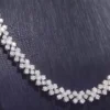 White Clear Flower Cluster Necklace — product view 3