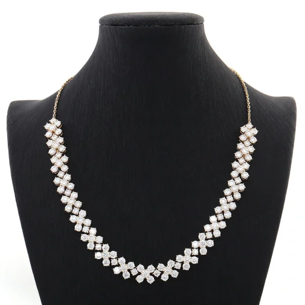 White Clear Flower Cluster Necklace — product view 7