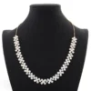White Clear Flower Cluster Necklace — main product view