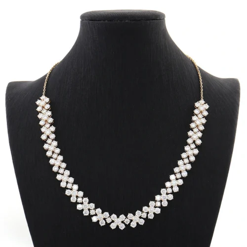 ggjwl-white-clear-flower-cluster-necklace-nc0011-main White Clear Flower Cluster Necklace — main product view