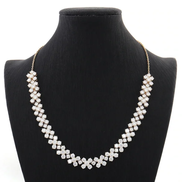 White Clear Flower Cluster Necklace — main product view