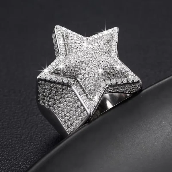 White Clear Star Statement Ring — product view 2