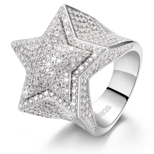 White Clear Star Statement Ring — main product view