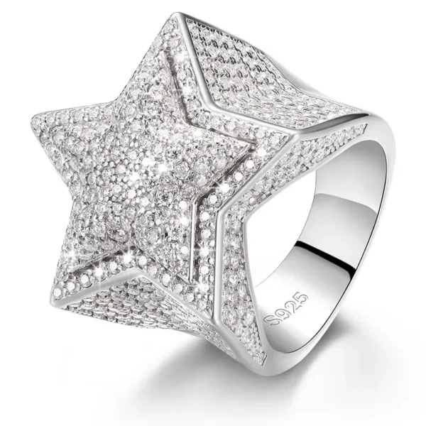 White Clear Star Statement Ring — main product view