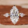 Yellow Marquise Three Stone Ring — product view 2