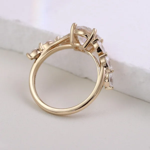 Yellow Marquise Three Stone Ring — product view 3