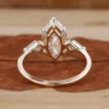Yellow Marquise Three Stone Ring — product view 6