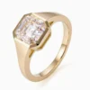 Yellow Square Clear Bezel Ring — product view 5