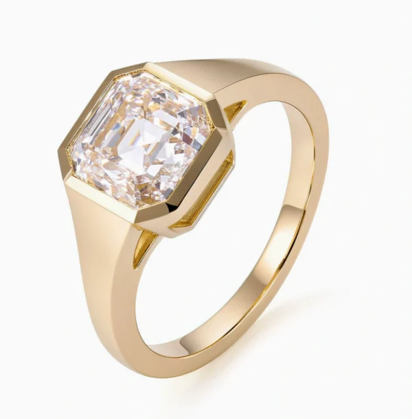 Yellow Square Clear Bezel Ring — product view 5