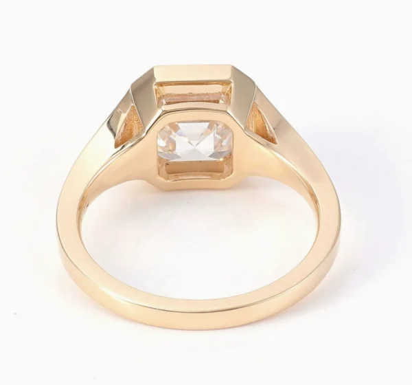 Yellow Square Clear Bezel Ring — product view 6