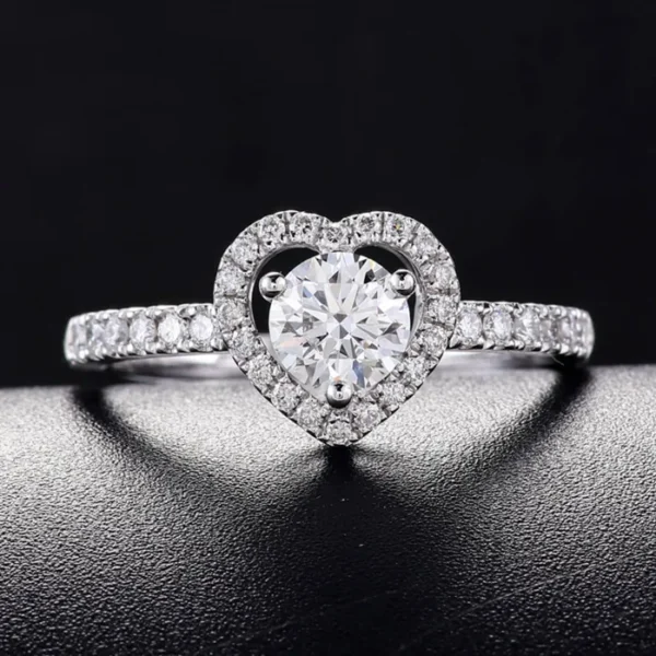 Heart Lab-Grown Diamond Eternity Ring in Gold shown in the product photograph.