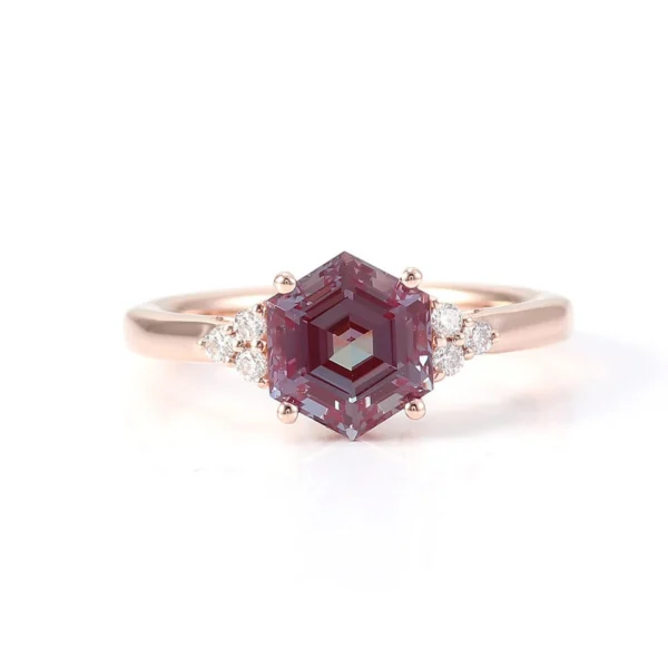 Additional product photograph showing the ring design, setting and band.
