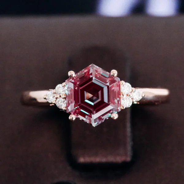 Lab-Grown Alexandrite Ring in 18K Solid Gold shown in the product photograph.