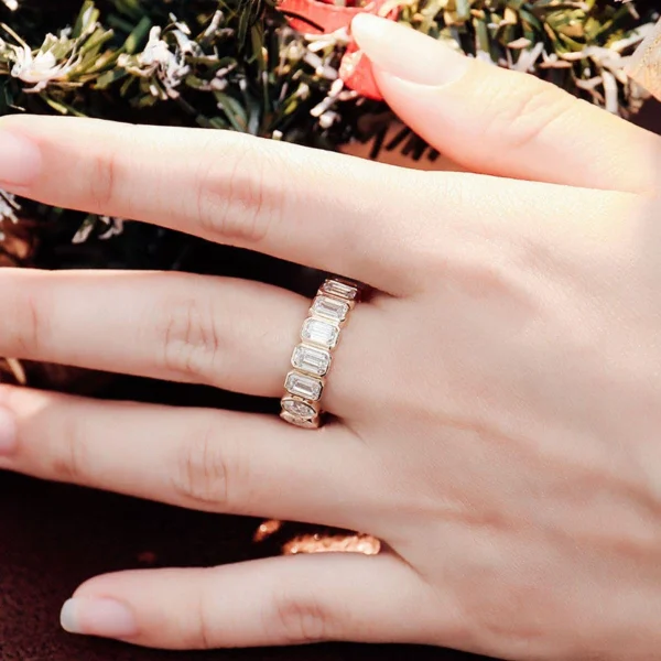 Additional product photograph showing the ring design, setting and band.