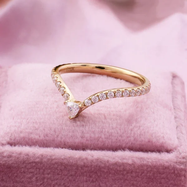 Additional product photograph showing the ring design, setting and band.