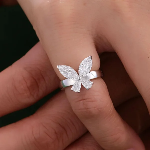 Additional product photograph showing the ring design, setting and band.