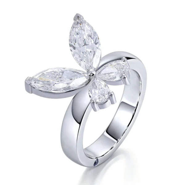 Additional product photograph showing the ring design, setting and band.