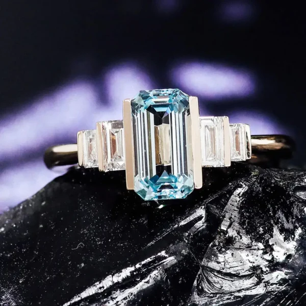 Additional product photograph showing the ring design, setting and band.