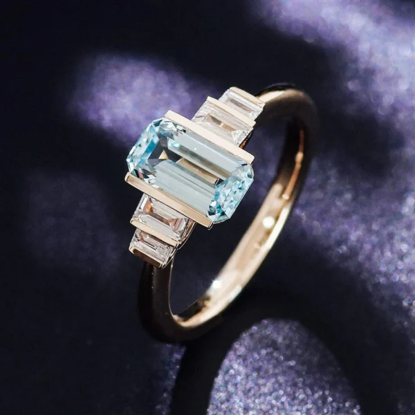 Additional product photograph showing the ring design, setting and band.