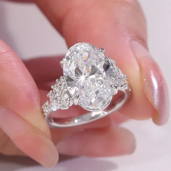 Additional product photograph showing the ring design, setting and band.