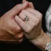 Additional product photograph showing the ring design, setting and band.