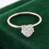Jewelry design reference showing the ring setting and band. Heart Lab-Grown Diamond Solitaire Ring.