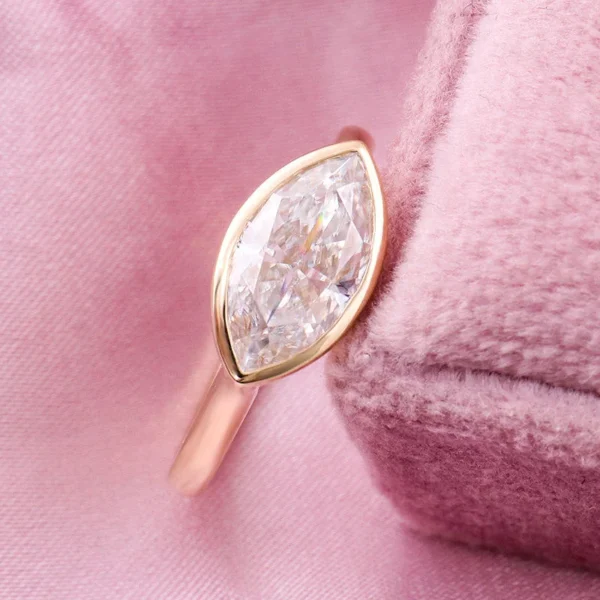 Additional product photograph showing the ring design, setting and band.