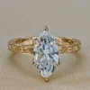 Marquise Lab-Grown Diamond Ring in 9K Solid Gold shown in the product photograph.