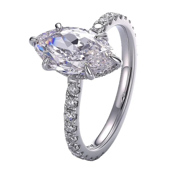 Additional product photograph showing the ring design, setting and band.