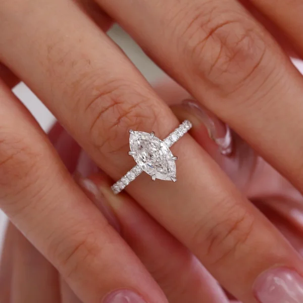Marquise Lab-Grown Diamond Ring in Gold shown in the product photograph.