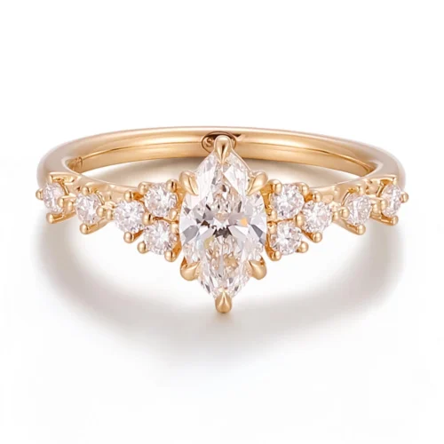 Marquise Lab-Grown Diamond Ring in Gold shown in the product photograph.