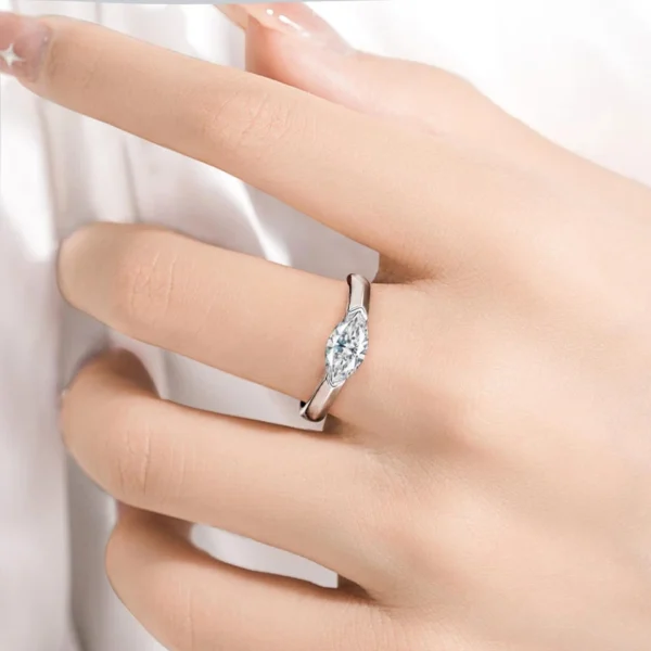 Additional product photograph showing the ring design, setting and band.