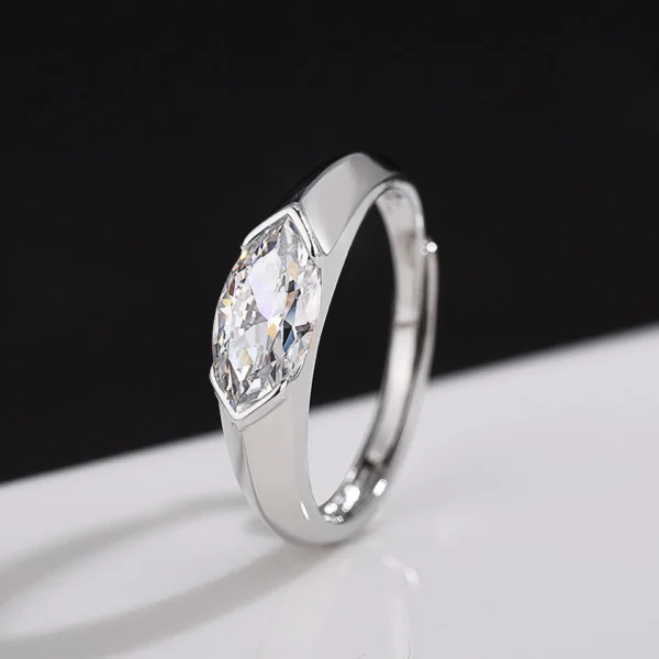 Marquise Moissanite Ring in 925 Sterling Silver shown in the product photograph.