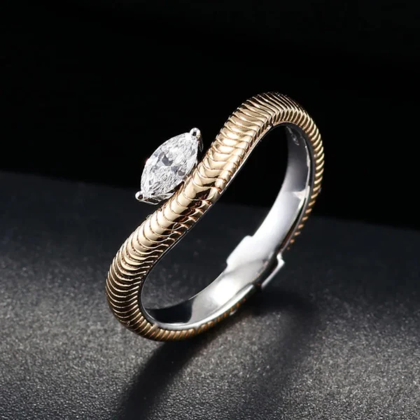Additional product photograph showing the ring design, setting and band.
