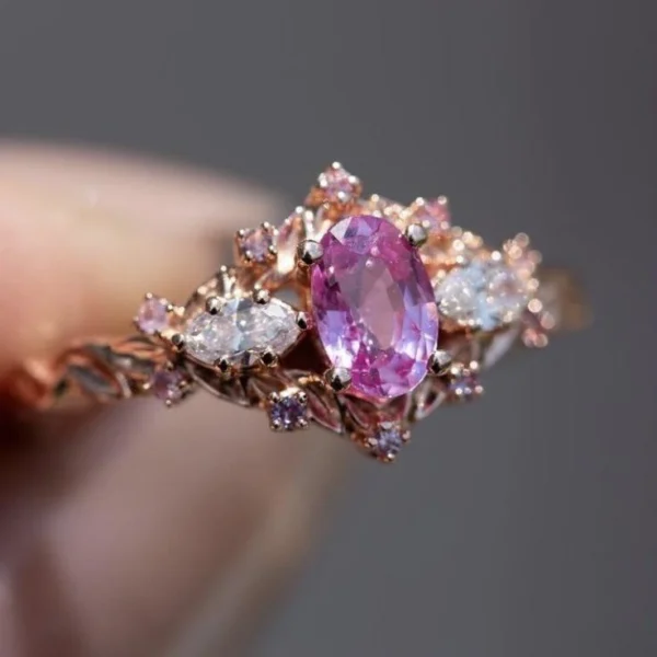 Additional product photograph showing the ring design, setting and band.