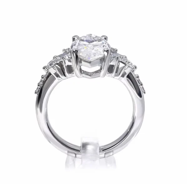Additional product photograph showing the ring design, setting and band.