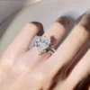 Additional product photograph showing the ring design, setting and band.