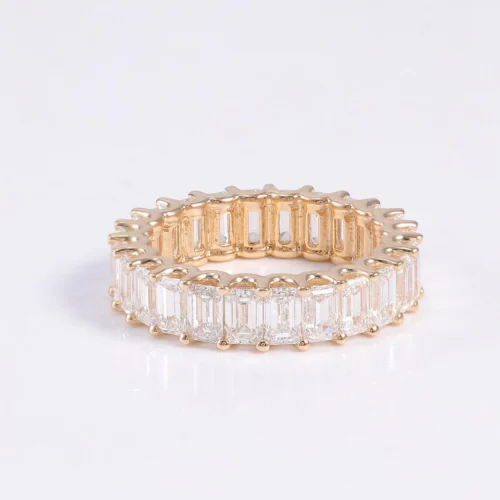 Moissanite Eternity Ring in 925 Sterling Silver shown in the product photograph.