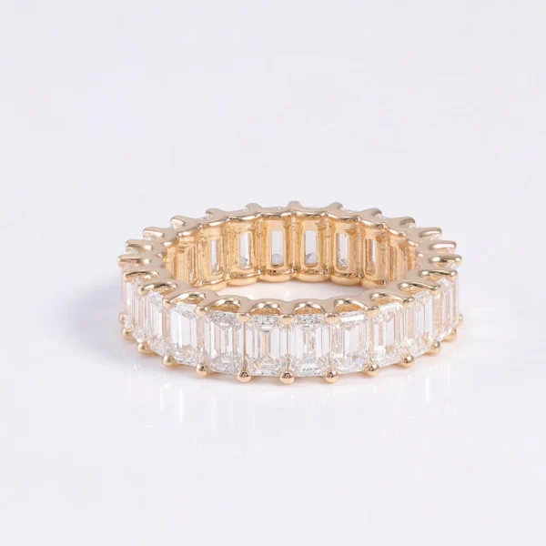 Moissanite Eternity Ring in 925 Sterling Silver shown in the product photograph.